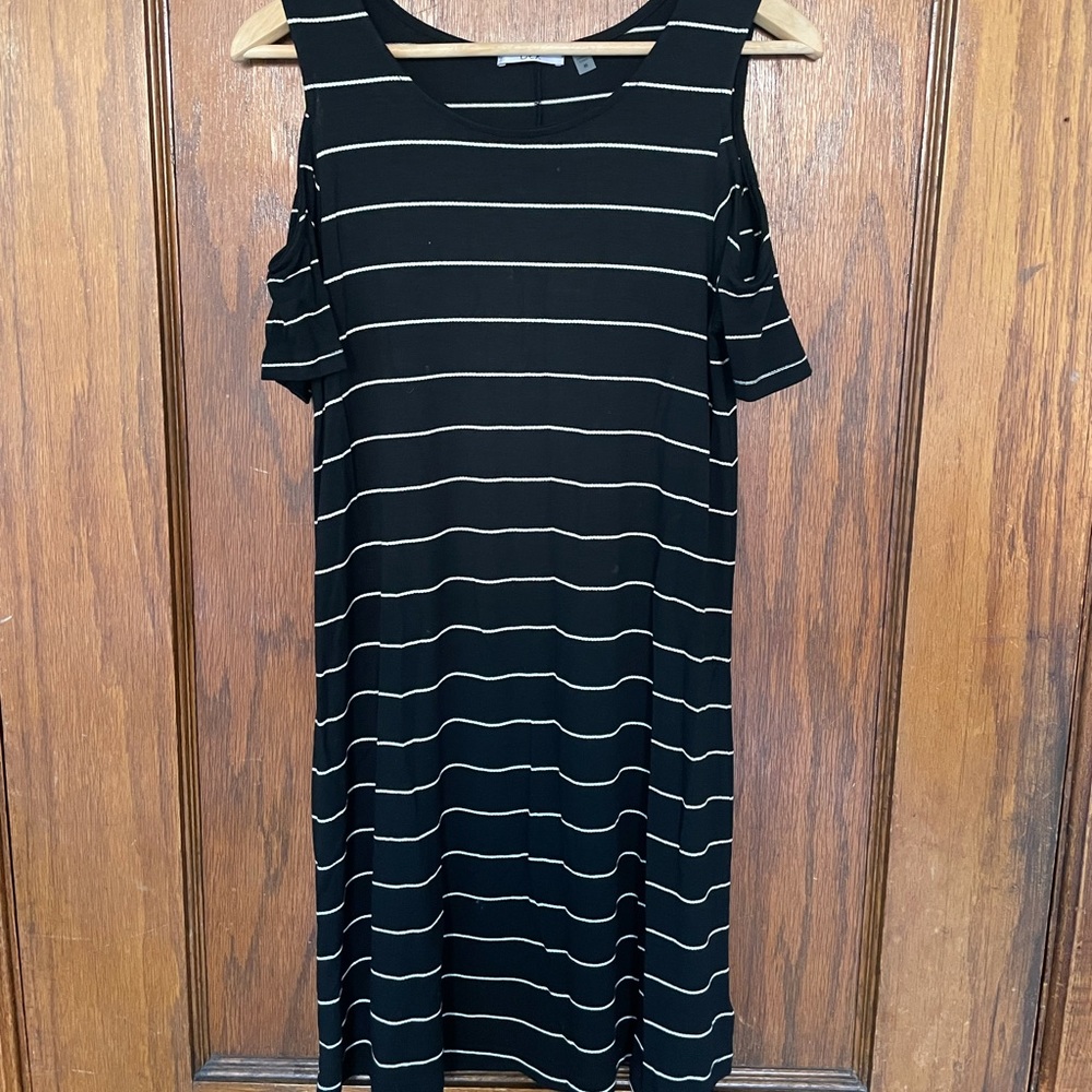 DEX Black & White Stripe Mini Dress Size M